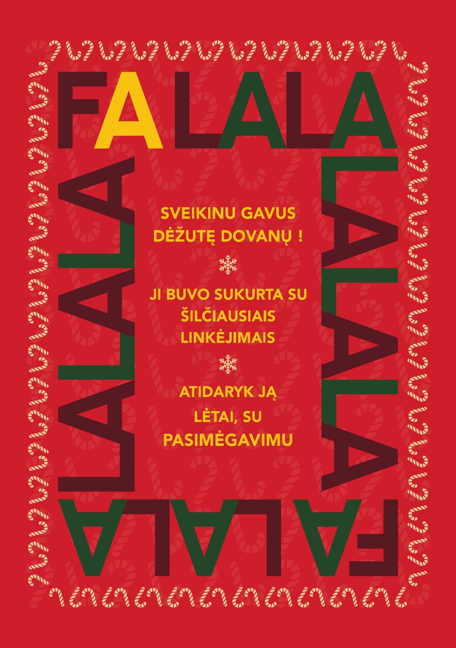Fa la la la Christmas card